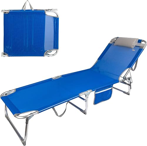 AKTIVE Tumbona Plegable con Parasol Gris, Antivuelco, 3 Posiciones