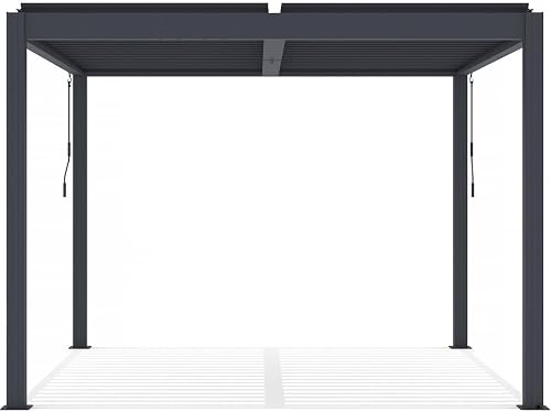 Hábitat y Jardín Pérgola Bioclimática Windsor Adosada con LED 3x4m Antracita